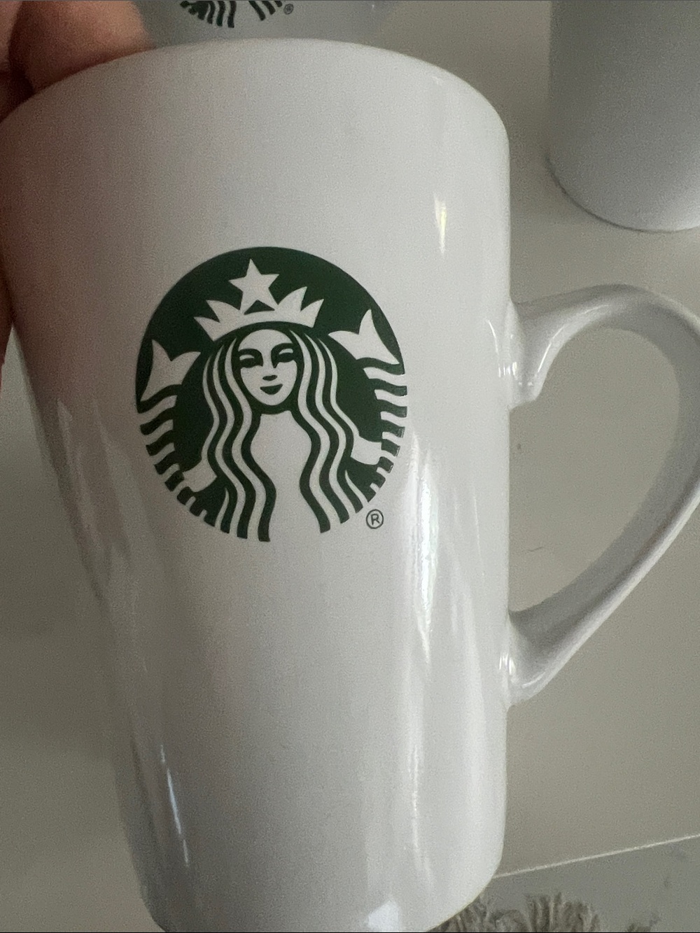 Starbucks (2015) White Ceramic Mugs with Green Siren Logo - Set of 3